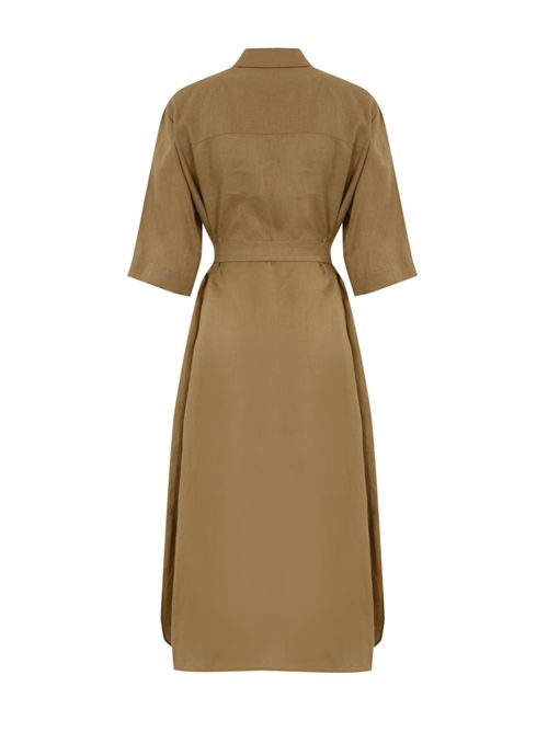 Abito chemisier Salute in lino Cammello MM Max Mara | 2516221028600008